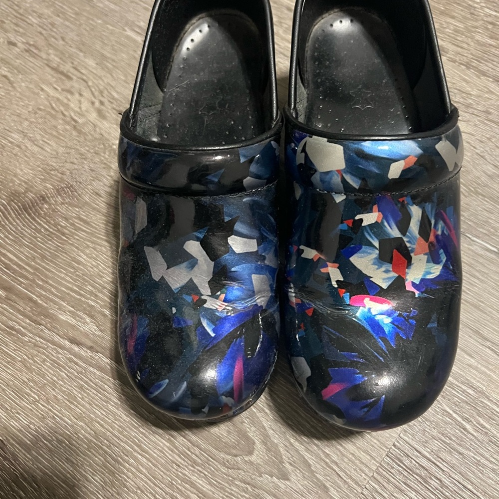 DANSKO Black Multi-Color Slip-On Clogs